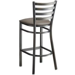 Lancaster Table & Seating Distressed Copper Finish Ladder Back Bar Stool With 2 1/2" Taupe Vinyl Padded Seat 6 Lancaster Table & Seating Distressed Copper Finish Ladder Back Bar Stool With 2 1/2" Taupe Vinyl Padded Seat -Zown Shop 2294563