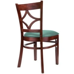 Lancaster Table & Seating Mahogany Finish Wooden Diamond Back Chair With Seafoam Padded Seat -Zown Shop 2294949