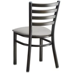 Lancaster Table & Seating Distressed Copper Finish Ladder Back Chair With 2 1/2" Light Gray Vinyl Padded Seat 6 Lancaster Table & Seating Distressed Copper Finish Ladder Back Chair With 2 1/2" Light Gray Vinyl Padded Seat -Zown Shop 2295469