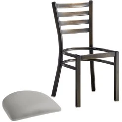 Lancaster Table & Seating Distressed Copper Finish Ladder Back Chair With 2 1/2" Light Gray Vinyl Padded Seat 7 Lancaster Table & Seating Distressed Copper Finish Ladder Back Chair With 2 1/2" Light Gray Vinyl Padded Seat -Zown Shop 2295470