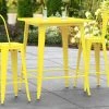 LT&S Alloy Series Lancaster Table & Seating Alloy Series 32" X 32" Yellow Outdoor Bar Height Table