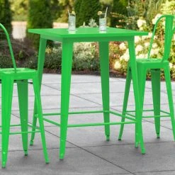 LT&S Alloy Series Lancaster Table & Seating Alloy Series 32" X 32" Green Outdoor Bar Height Table