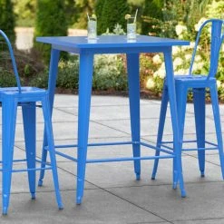 LT&S Alloy Series Lancaster Table & Seating Alloy Series 32" X 32" Blue Outdoor Bar Height Table