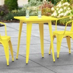 LT&S Alloy Series Lancaster Table & Seating Alloy Series 24" X 24" Yellow Dining Height Outdoor Table