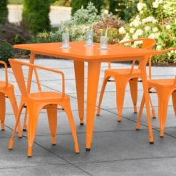 LT&S Alloy Series Lancaster Table & Seating Alloy Series 48" X 30" Orange Dining Height Outdoor Table