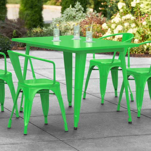 LT&S Alloy Series Lancaster Table & Seating Alloy Series 48" X 30" Green Dining Height Outdoor Table 1 LT&S Alloy Series Lancaster Table & Seating Alloy Series 48" X 30" Green Dining Height Outdoor Table