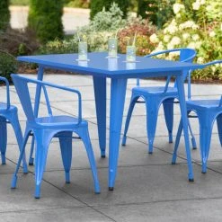 LT&S Alloy Series Lancaster Table & Seating Alloy Series 48" X 30" Blue Dining Height Outdoor Table