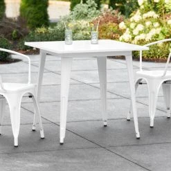 LT&S Alloy Series Lancaster Table & Seating Alloy Series 32" X 32" White Dining Height Outdoor Table