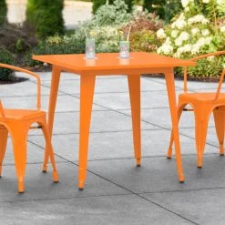 LT&S Alloy Series Lancaster Table & Seating Alloy Series 32" X 32" Orange Dining Height Outdoor Table