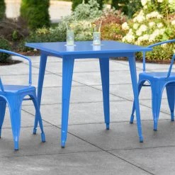 LT&S Alloy Series Lancaster Table & Seating Alloy Series 32" X 32" Blue Dining Height Outdoor Table