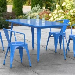 LT&S Alloy Series Lancaster Table & Seating Alloy Series 63" X 32" Blue Dining Height Outdoor Table