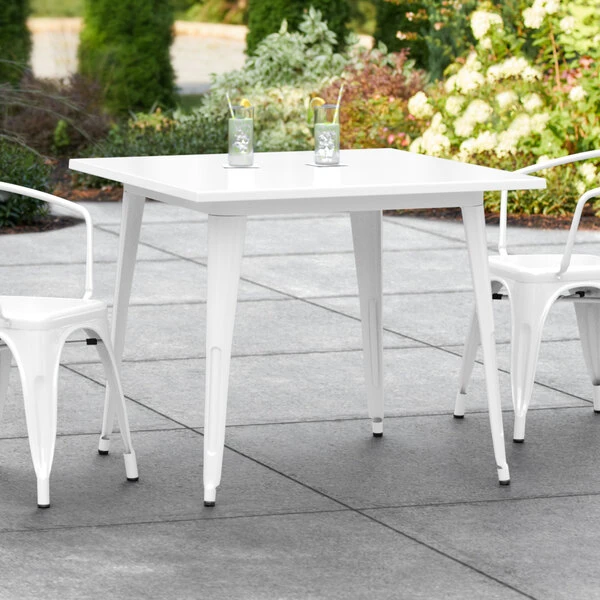 LT&S Alloy Series Lancaster Table & Seating Alloy Series 36" X 36" White Dining Height Outdoor Table 1 LT&S Alloy Series Lancaster Table & Seating Alloy Series 36" X 36" White Dining Height Outdoor Table