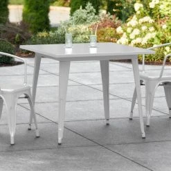LT&S Alloy Series Lancaster Table & Seating Alloy Series 36" X 36" Silver Dining Height Outdoor Table