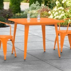 LT&S Alloy Series Lancaster Table & Seating Alloy Series 36" X 36" Orange Dining Height Outdoor Table