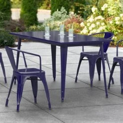 LT&S Alloy Series Lancaster Table & Seating Alloy Series 63" X 32" Navy Dining Height Outdoor Table