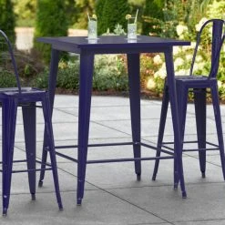 LT&S Alloy Series Lancaster Table & Seating Alloy Series 32" X 32" Navy Outdoor Bar Height Table