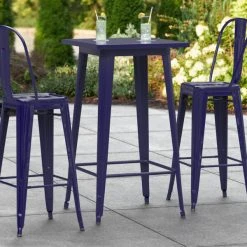 LT&S Alloy Series Lancaster Table & Seating Alloy Series 24" X 24" Navy Outdoor Bar Height Table