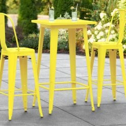 LT&S Alloy Series Lancaster Table & Seating Alloy Series 24" X 24" Yellow Outdoor Bar Height Table