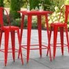 LT&S Alloy Series Lancaster Table & Seating Alloy Series 24" X 24" Red Outdoor Bar Height Table