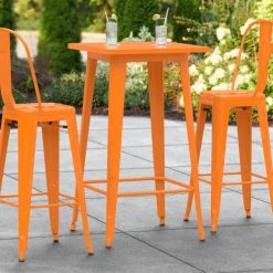 LT&S Alloy Series Lancaster Table & Seating Alloy Series 24" X 24" Orange Outdoor Bar Height Table