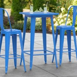 LT&S Alloy Series Lancaster Table & Seating Alloy Series 24" X 24" Blue Outdoor Bar Height Table