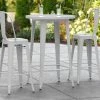 LT&S Alloy Series Lancaster Table & Seating Alloy Series 30" Round Silver Outdoor Bar Height Table