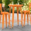 LT&S Alloy Series Lancaster Table & Seating Alloy Series 30" Round Orange Outdoor Bar Height Table