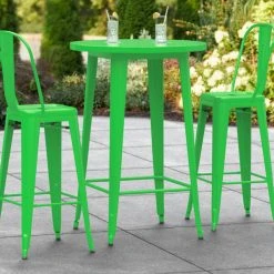 LT&S Alloy Series Lancaster Table & Seating Alloy Series 30" Round Green Outdoor Bar Height Table