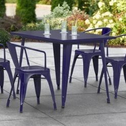 LT&S Alloy Series Lancaster Table & Seating Alloy Series 48" X 30" Navy Dining Height Outdoor Table