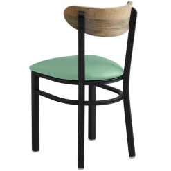 LT&S Boomerang Series Lancaster Table & Seating Boomerang Black Finish Chair With 2 1/2" Seafoam Vinyl Padded Seat And Driftwood Back 5 LT&S Boomerang Series Lancaster Table & Seating Boomerang Black Finish Chair With 2 1/2" Seafoam Vinyl Padded Seat And Driftwood Back -Zown Shop 2297129
