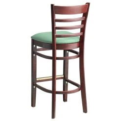 Lancaster Table & Seating Mahogany Finish Wooden Ladder Back Bar Height Chair With Seafoam Padded Seat 6 Lancaster Table & Seating Mahogany Finish Wooden Ladder Back Bar Height Chair With Seafoam Padded Seat -Zown Shop 2297199