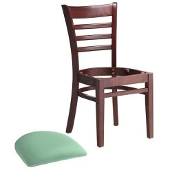 Lancaster Table & Seating Mahogany Finish Wooden Ladder Back Chair With Seafoam Padded Seat 7 Lancaster Table & Seating Mahogany Finish Wooden Ladder Back Chair With Seafoam Padded Seat -Zown Shop 2297274