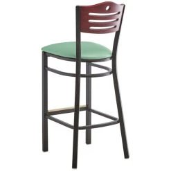 Lancaster Table & Seating Mahogany Finish Bar Height Bistro Chair With 2" Seafoam Padded Seat -Zown Shop 2297407