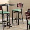 Lancaster Table & Seating Mahogany Finish Bar Height Bistro Chair With 2" Seafoam Padded Seat