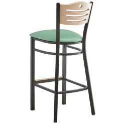 Lancaster Table & Seating Natural Finish Bar Height Bistro Chair With 2" Seafoam Padded Seat -Zown Shop 2297416
