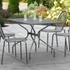 Lancaster Table & Seating Harbor Black 30" X 48" Rectangular Outdoor Standard Height Table With Modern Legs