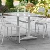 Lancaster Table & Seating 32" X 48" Silver Powder-Coated Aluminum Dining Height Outdoor Table With Umbrella Hole