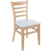 BFM Seating Berkeley Natural Beechwood Ladder Back Side Chair With Relic Antique Wash Seat