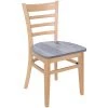 BFM Seating Berkeley Natural Beechwood Ladder Back Side Chair With Relic Chestnut Seat