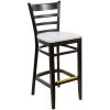 BFM Seating Berkeley Black Beechwood Ladder Back Barstool With Relic Antique Wash Seat