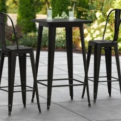 LT&S Alloy Series Lancaster Table & Seating Alloy Series 24" X 24" Black Outdoor Bar Height Table
