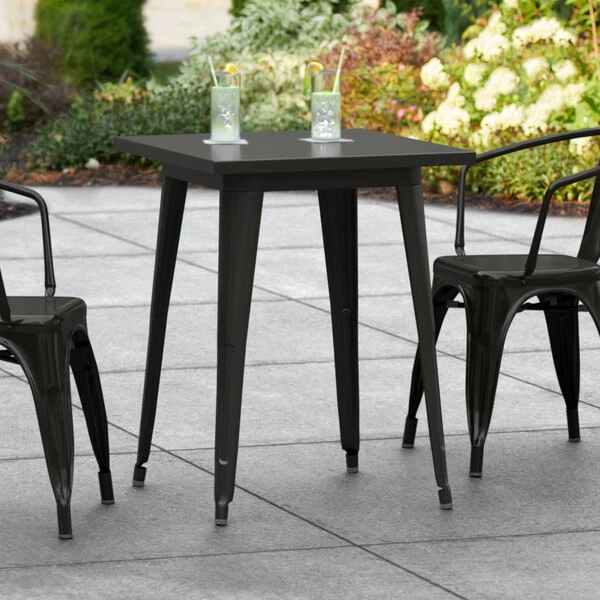 LT&S Alloy Series Lancaster Table & Seating Alloy Series 24" X 24" Black Dining Height Outdoor Table 1 LT&S Alloy Series Lancaster Table & Seating Alloy Series 24" X 24" Black Dining Height Outdoor Table