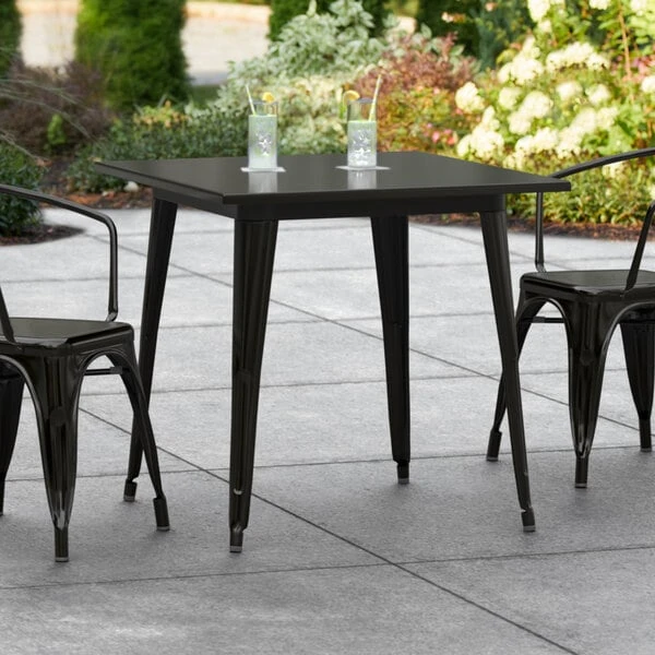 LT&S Alloy Series Lancaster Table & Seating Alloy Series 32" X 32" Black Dining Height Outdoor Table 1 LT&S Alloy Series Lancaster Table & Seating Alloy Series 32" X 32" Black Dining Height Outdoor Table