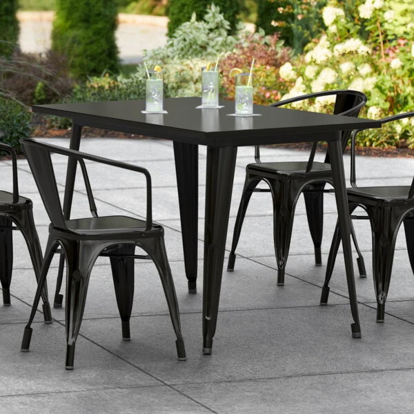 LT&S Alloy Series Lancaster Table & Seating Alloy Series 48" X 30" Black Dining Height Outdoor Table 1 LT&S Alloy Series Lancaster Table & Seating Alloy Series 48" X 30" Black Dining Height Outdoor Table