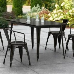LT&S Alloy Series Lancaster Table & Seating Alloy Series 63" X 32" Black Dining Height Outdoor Table