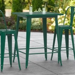 LT&S Alloy Series Lancaster Table & Seating Alloy Series 32" X 32" Emerald Outdoor Bar Height Table