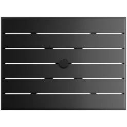 Lancaster Table & Seating 24" X 32" Black Powder-Coated Aluminum Standard Height Outdoor Table With Umbrella Hole And 2 Arm Chairs -Zown Shop 2309967