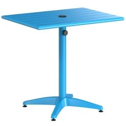 Lancaster Table & Seating 24" X 32" Blue Powder-Coated Aluminum Dining Height Outdoor Table With Umbrella Hole And 2 Arm Chairs 8 Lancaster Table & Seating 24" X 32" Blue Powder-Coated Aluminum Dining Height Outdoor Table With Umbrella Hole And 2 Arm Chairs -Zown Shop 2309972