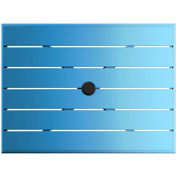 Lancaster Table & Seating 24" X 32" Blue Powder-Coated Aluminum Dining Height Outdoor Table With Umbrella Hole And 2 Arm Chairs 5 Lancaster Table & Seating 24" X 32" Blue Powder-Coated Aluminum Dining Height Outdoor Table With Umbrella Hole And 2 Arm Chairs - Image 5