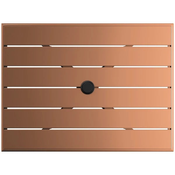 Lancaster Table & Seating 24" X 32" Brown Powder-Coated Aluminum Dining Height Outdoor Table With Umbrella Hole And 2 Arm Chairs 5 Lancaster Table & Seating 24" X 32" Brown Powder-Coated Aluminum Dining Height Outdoor Table With Umbrella Hole And 2 Arm Chairs - Image 5